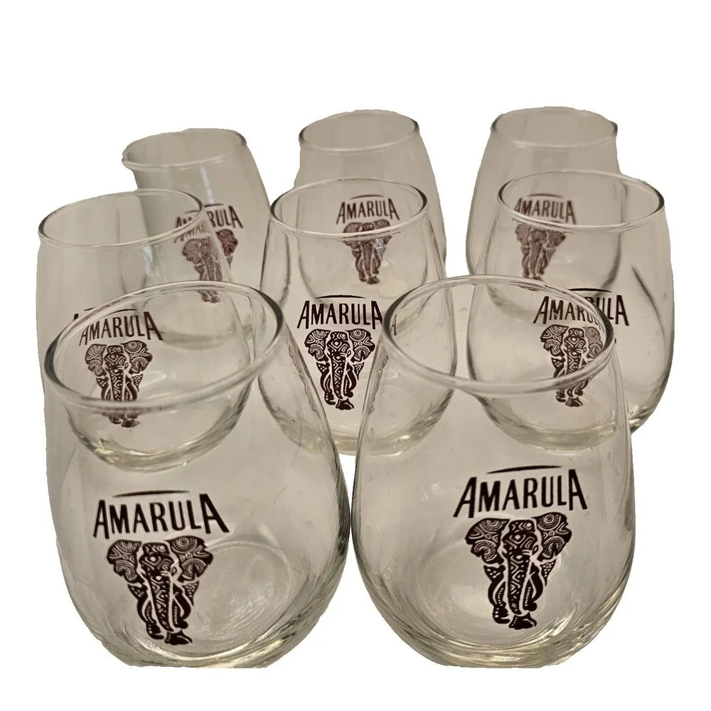 Amarula wine/cocktail stemless glasses 12oz Set of 8